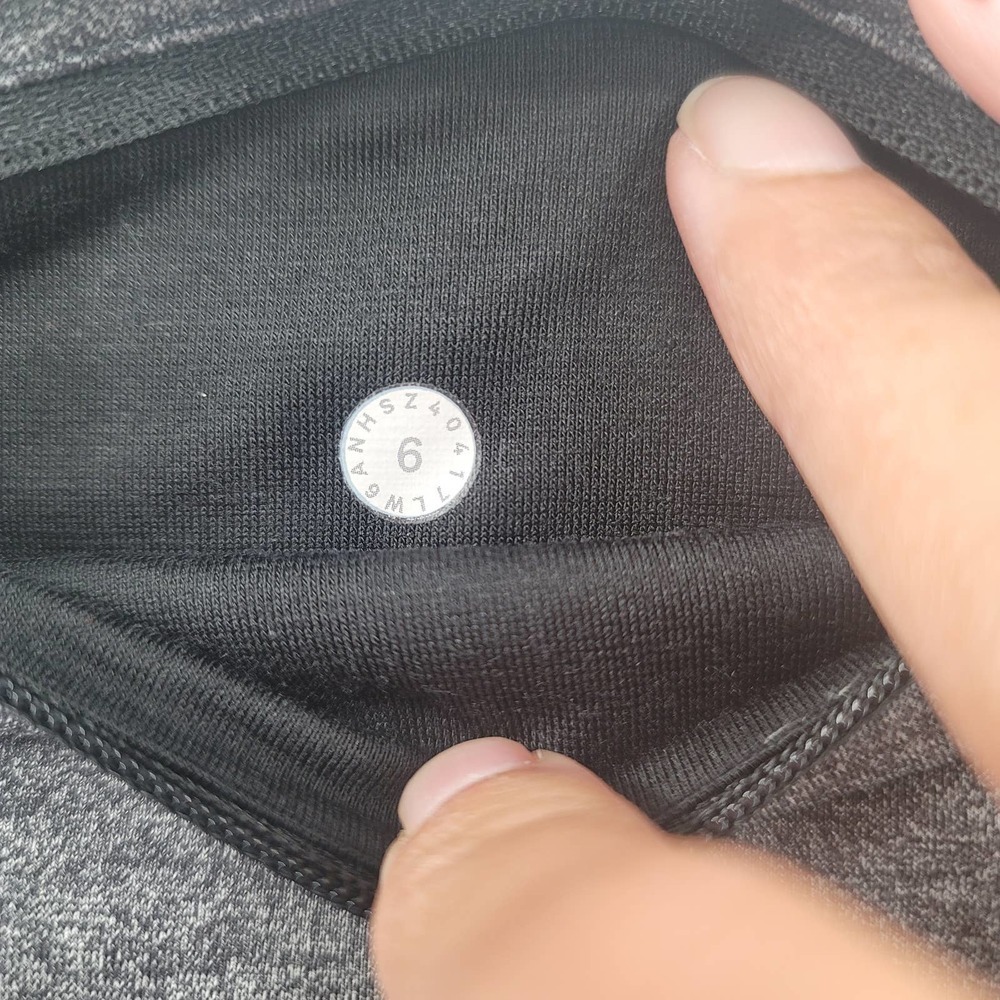 LULULEMON On Your Mark Crop (23") Heathered Black / Black Size 6 Active Running - Picture 9 of 15